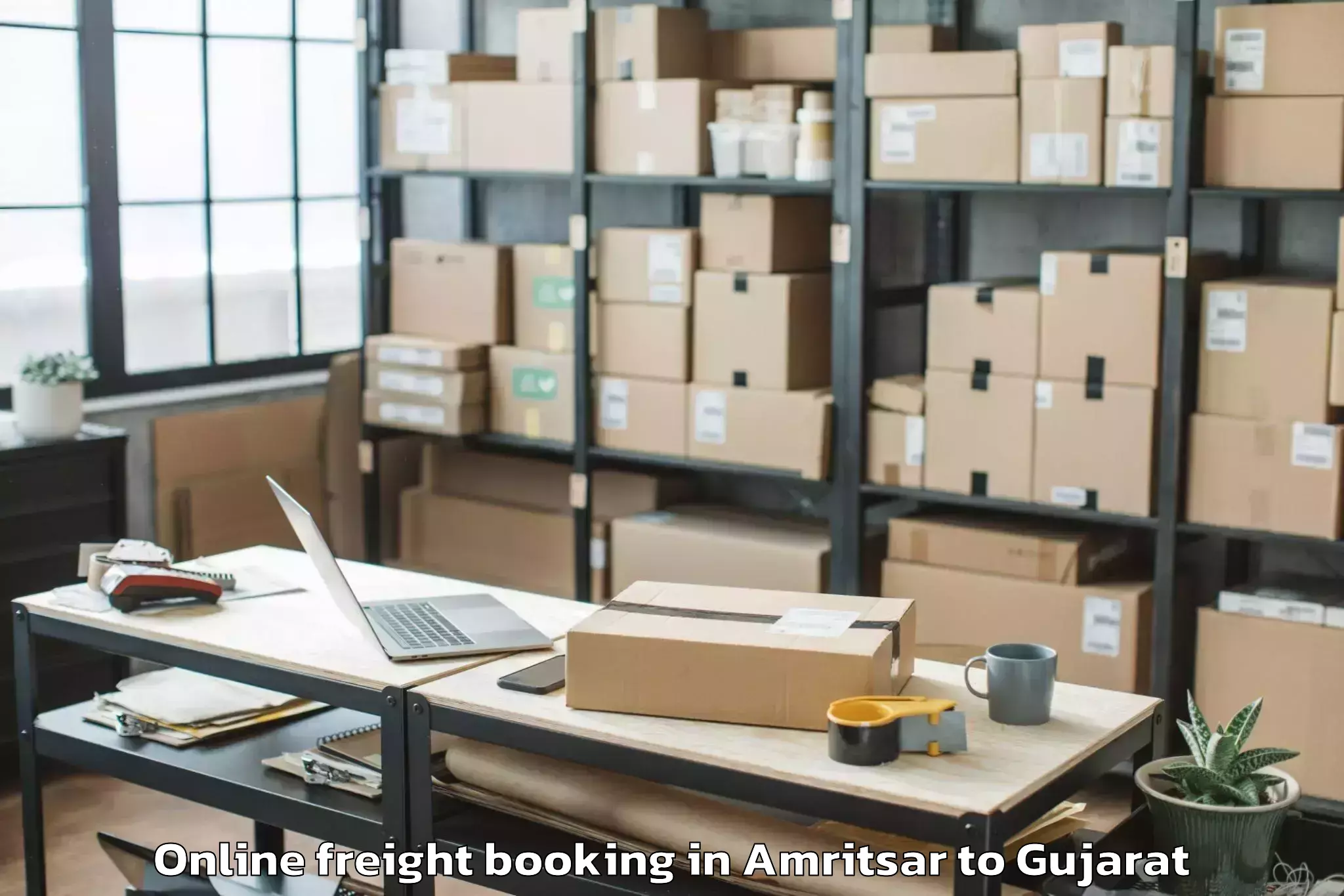 Top Amritsar to Dahej Port Online Freight Booking Available